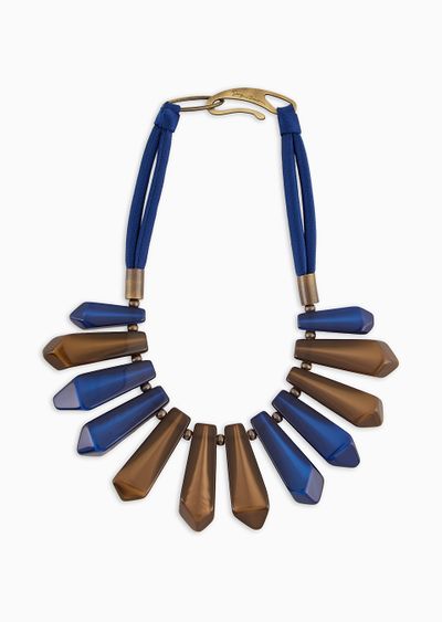 Choker necklace with geometric components - F