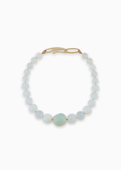 Choker necklace with opalescent spheres - F