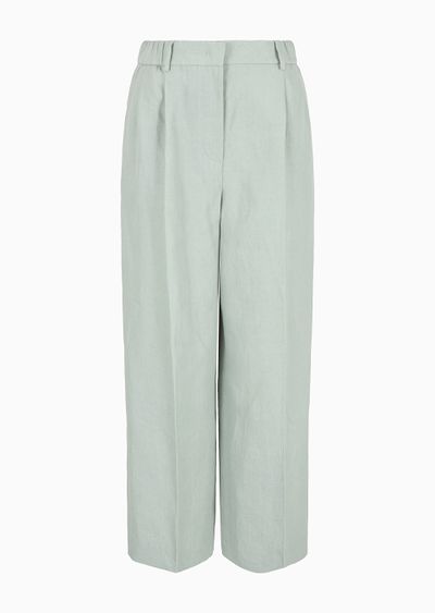 Wide-legged linen trousers - F