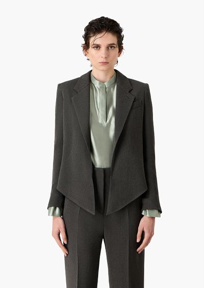 Single-breasted jacket in stretch viscose - D