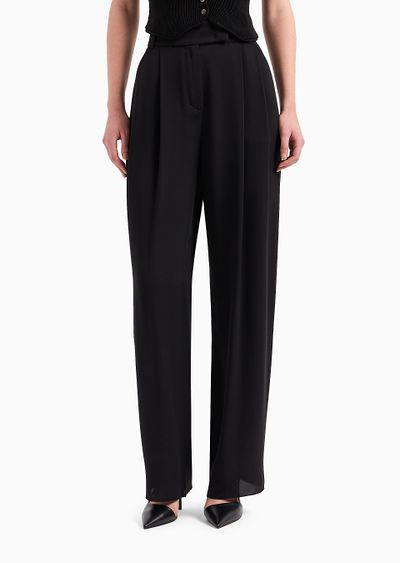 ASV triple silk-georgette double-pleat trousers - D