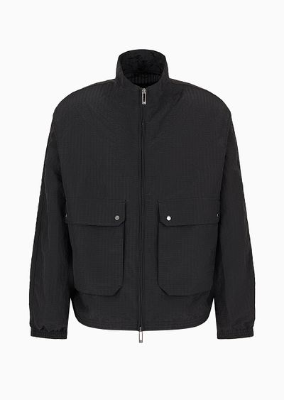 Light nylon seersucker blouson - F